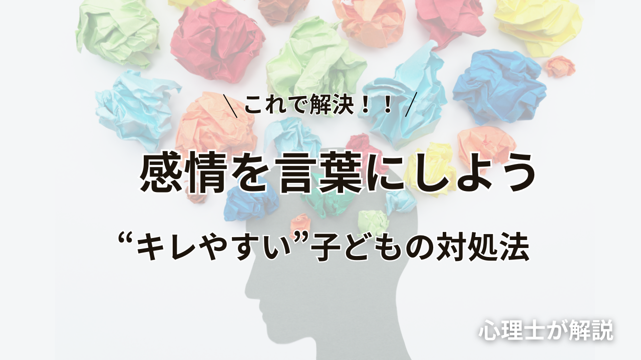 これで解決！感情を言葉にしよう〜”キレやすい”子どもの対処法〜