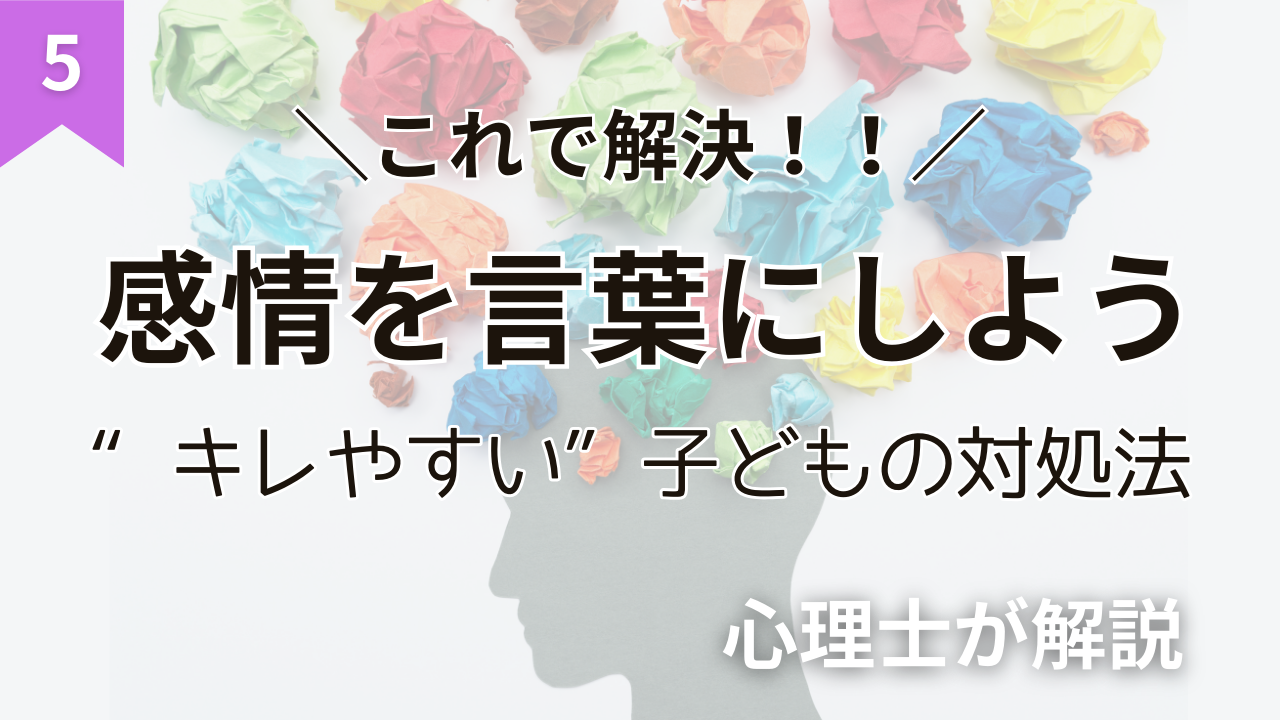 これで解決！感情を言葉にしよう〜”キレやすい”子どもたちへ〜